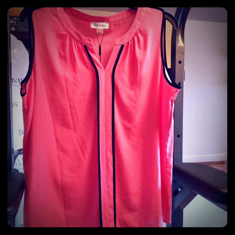 Calvin Klein Coral Dress Blouse